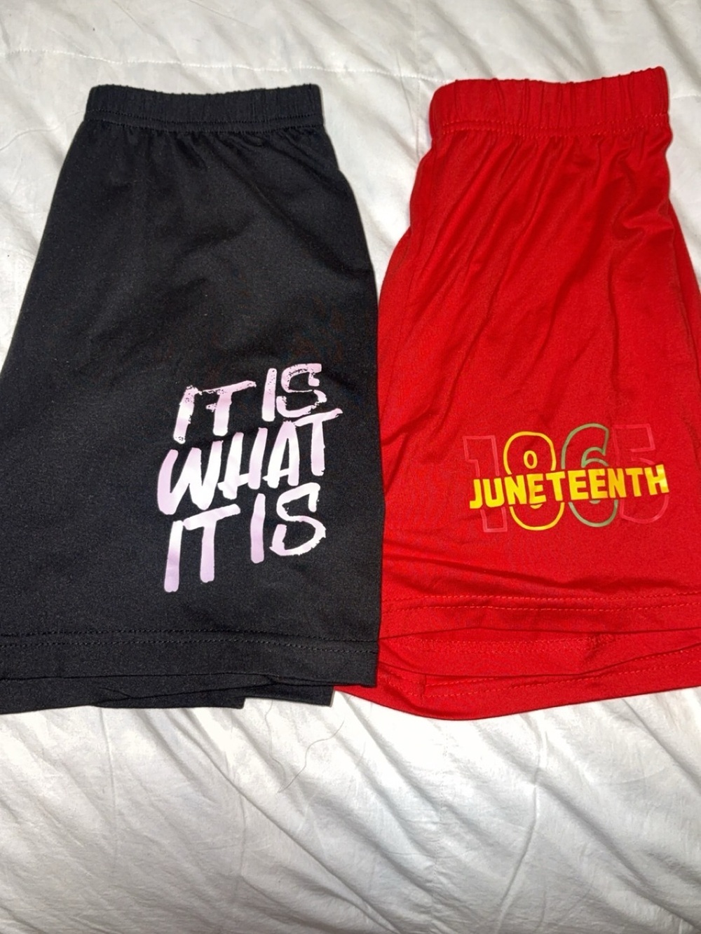 Graphic Athletic Shorts Pack — Black "It Is What It Is" & Red "Juneteenth"